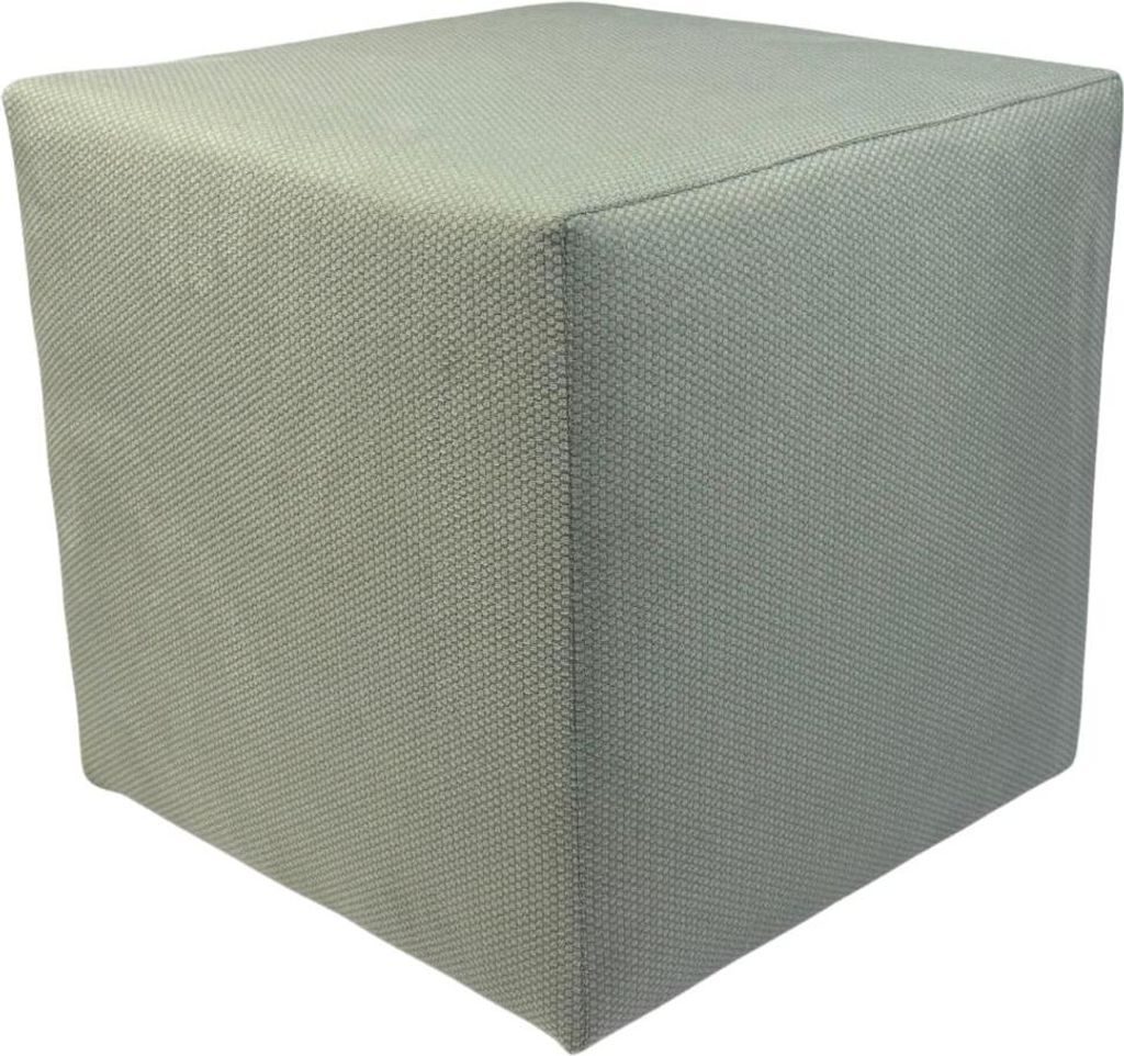 Velours-Hocker MAKALU 40x40 cm quadratisch – weicher Polsterhocker aus Samtstoff – Hellgrau
