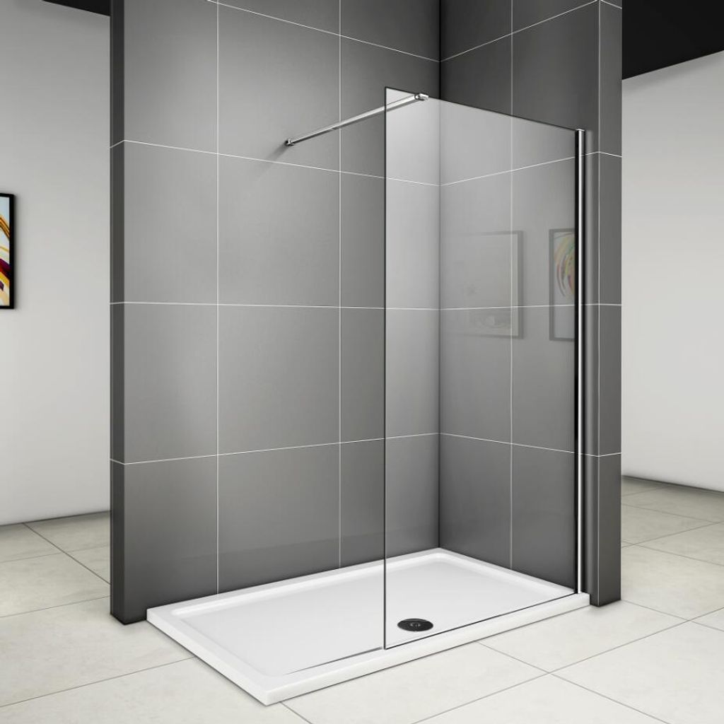 Aica Walk in dusche 150x200cm 8mm NANO ESG-Glas Duschwand Duschtrennwand 90cm StabilisatorDuschabtrennung F129