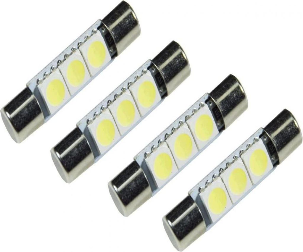 4er-Pack weiße 5050 3SMD LED-Lampen als Ersatz für 3056 3057 TS-14V1CP 6000K 28mm