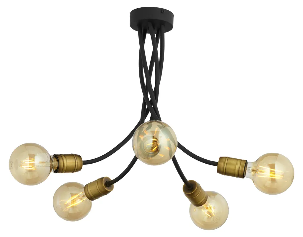 Lustre suspension design noir et doré Jupiter LUCE PAT en métal E27