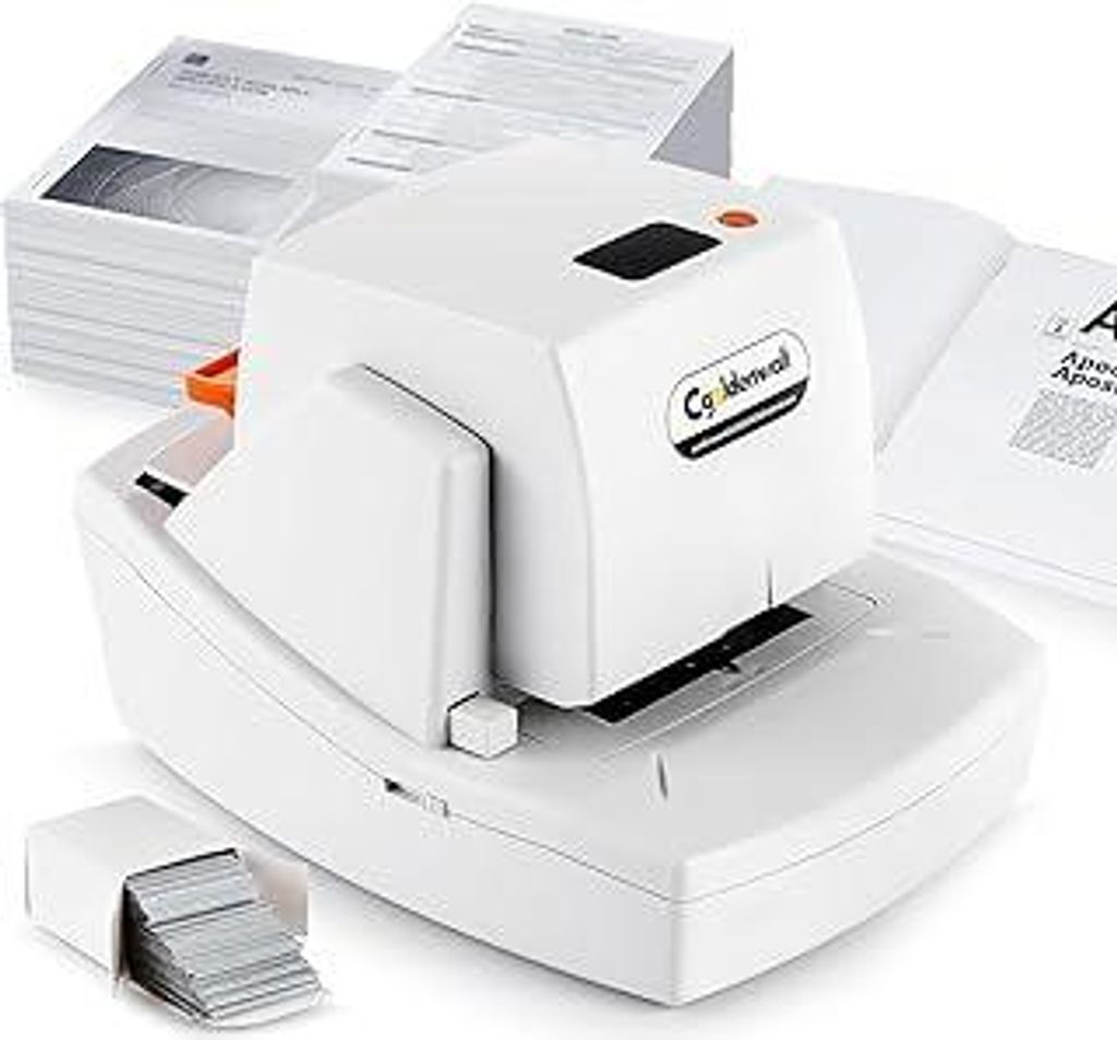 CGOLDENWALL Automatischer Hochleistungs-Elektrohefter, Kapazität 60–65 Blatt, staufreies flaches Heften, einstellbare Geschwindigkeit und Rand, ...