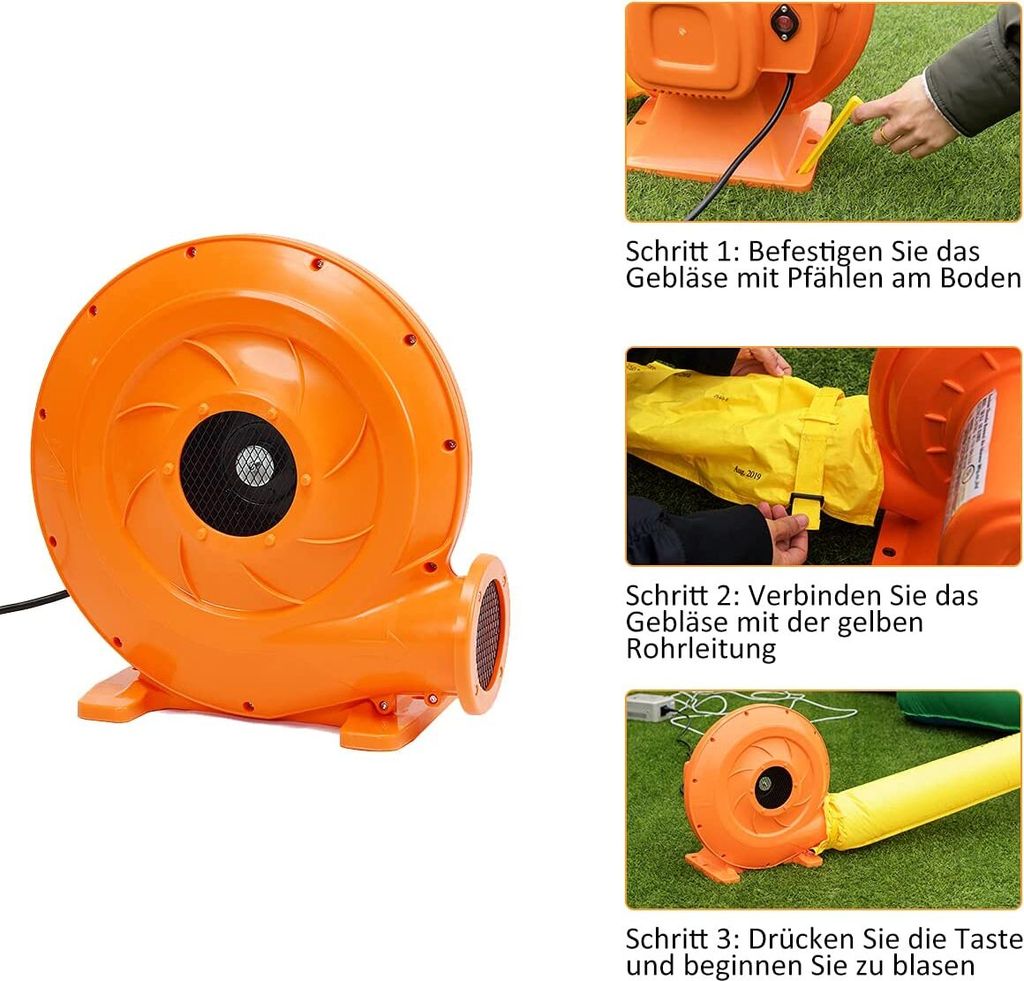 COSTWAY Aufblasbare Hüpfburg mit 500W Gebläse Springburg Produktbild 5