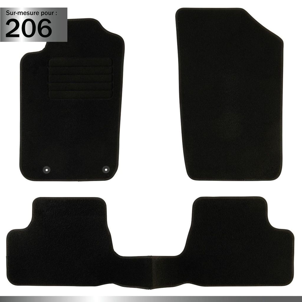 DBS Fußmatten Set Autoteppiche passend für PEUGEOT 206 Schrägheck (2A/C) Vorne+Hinten