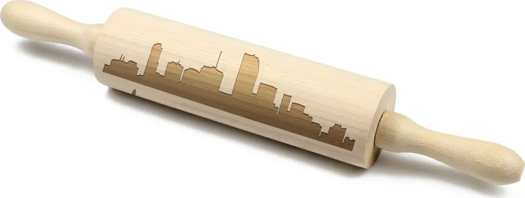 Art-Dog Mattarello in Legno Inciso Città - Accessorio per Dolci Artigianali