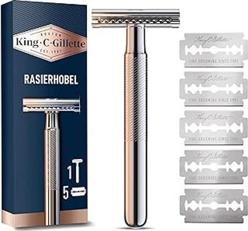 Rasoio King C. Gillette Rasoio di Sicurezza - Tecnologia 5 Lame e Metallo