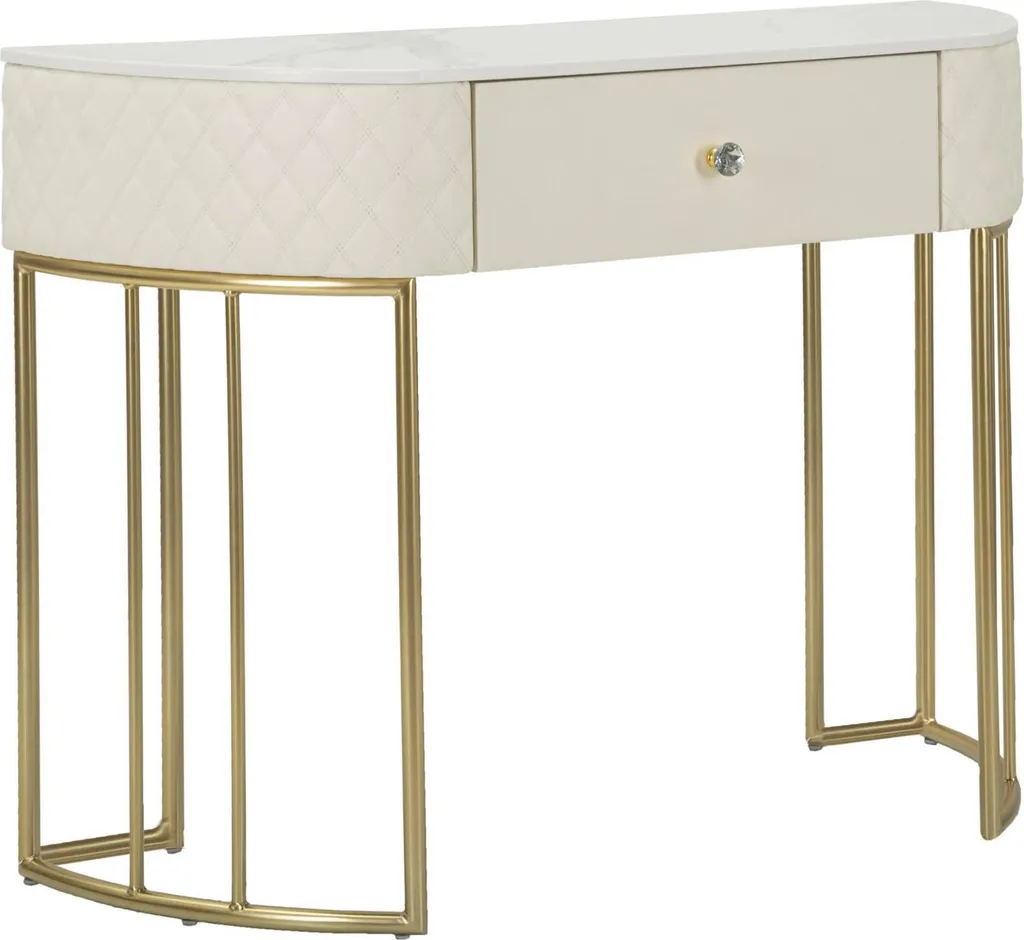 Bureau Console Blanc Niccolo 100x40 cm - Idéal Télétravail et Décoration