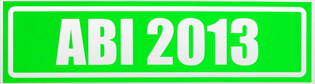Kiwistar Abi Motiv 2013 invertiert Magnetschild Schild magnetisch - 30cm Neongrün - Magnetfolie für Auto PKW Kfz