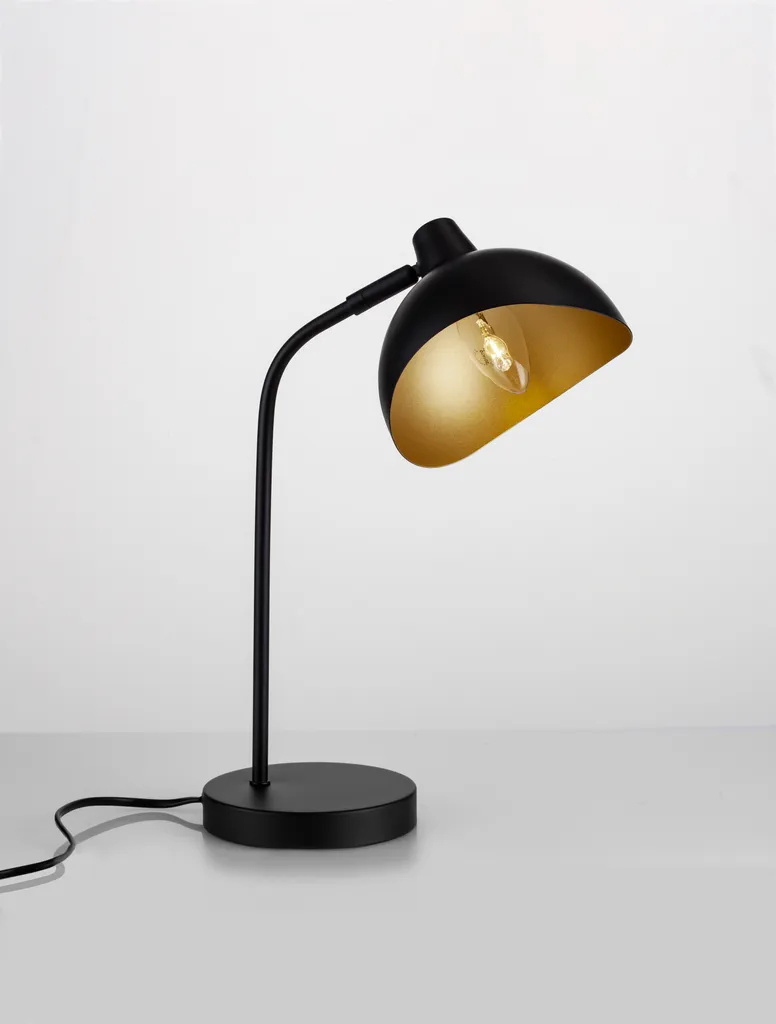 Nova Luce GETI Lampada da Tavolo Orientabile | Design Nero e Oro Opaco - 4