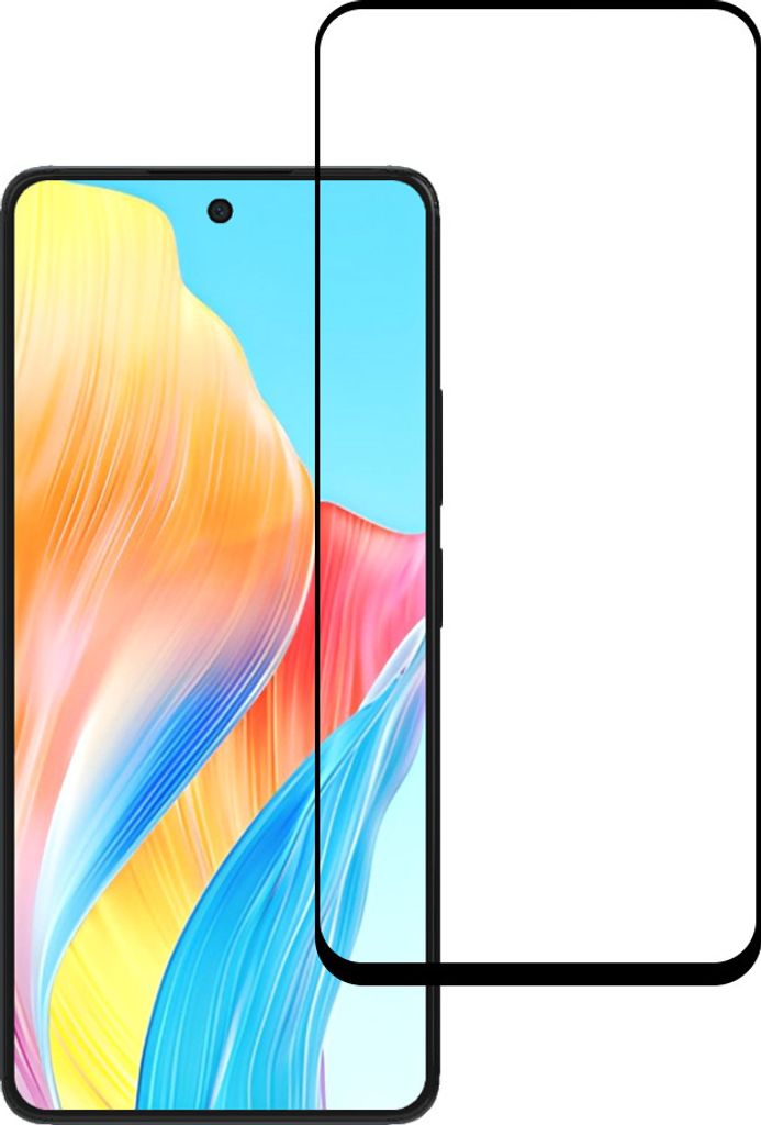 Smartphonica Displayschutzfolie geeignet für Oppo A58 - Full Cover Tempered Glass - Gehärtetes Glas geeignet für Oppo A58