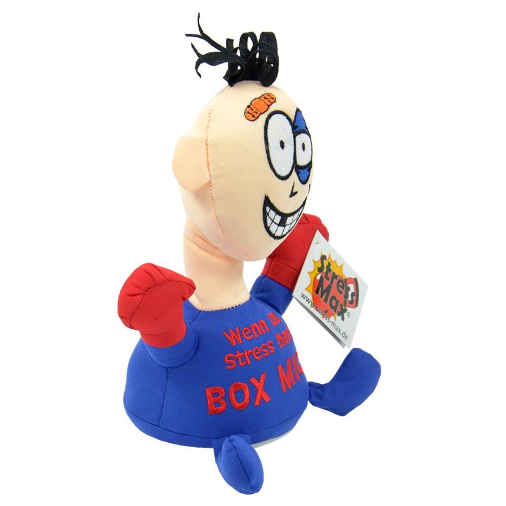 Kinder Spielzeug Kuscheltiere Kögler Kuscheltiere Kögler Stress Max Stresspuppe blau Prügelknabe Box mich Antistress Puppe 23 cm 