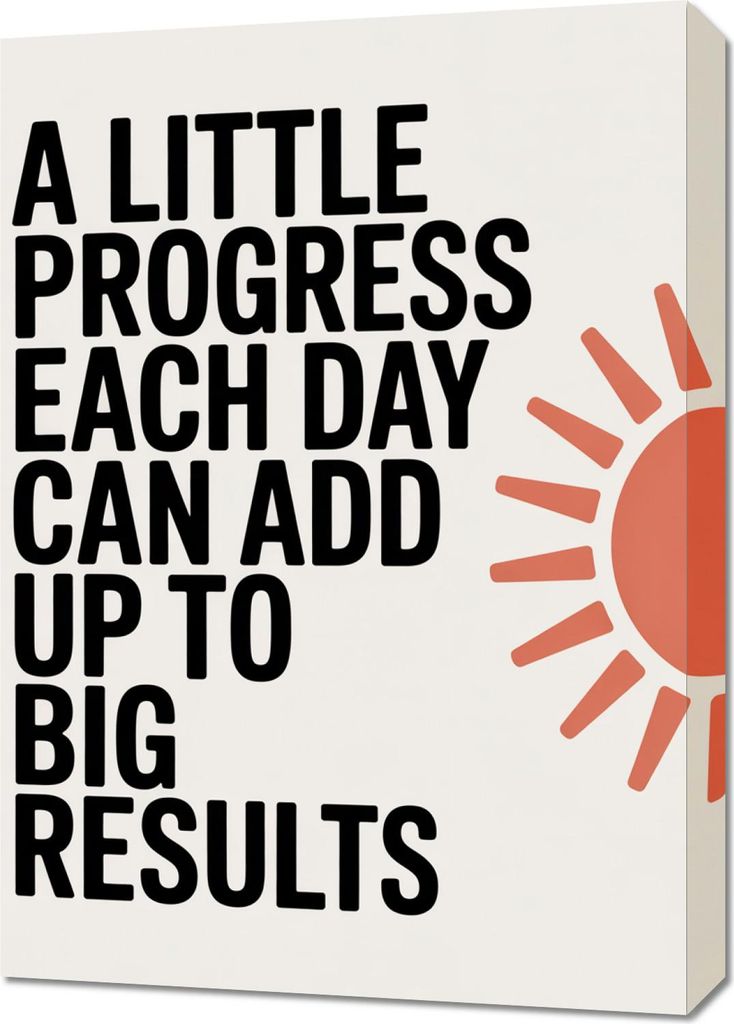Bild 50x70cm Motivationsaffirmation Retro Vintage für das Wohnzimmer Little Progress