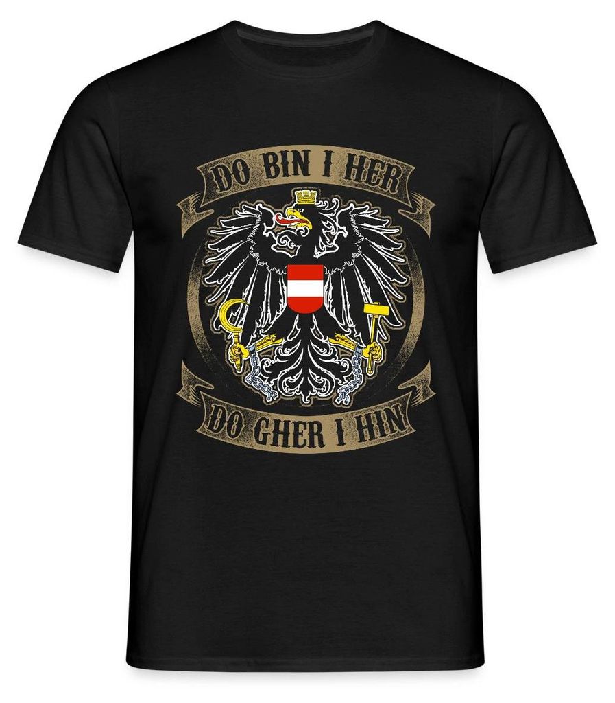 Spreadshirt Österreich Da Bin Ich Zuhause Bundesadler Männer T-Shirt, S, Schwarz