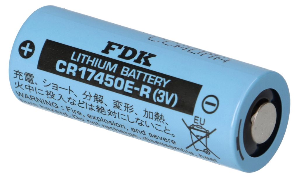 A single FDK lithium battery is shown against a white background.