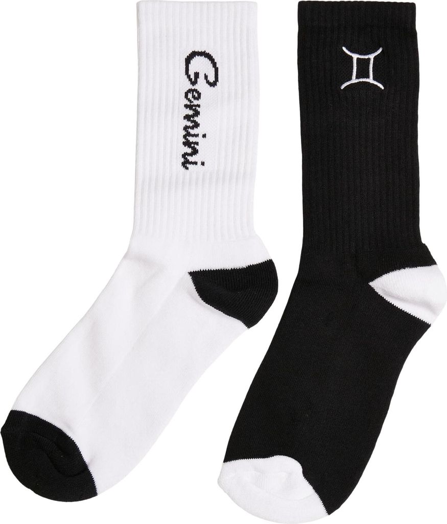 Mister Tee Accessoires MT2235 | Zodiac Socks 2-Pack Socken - Farbe: black/white gemini - Größe: 35-38