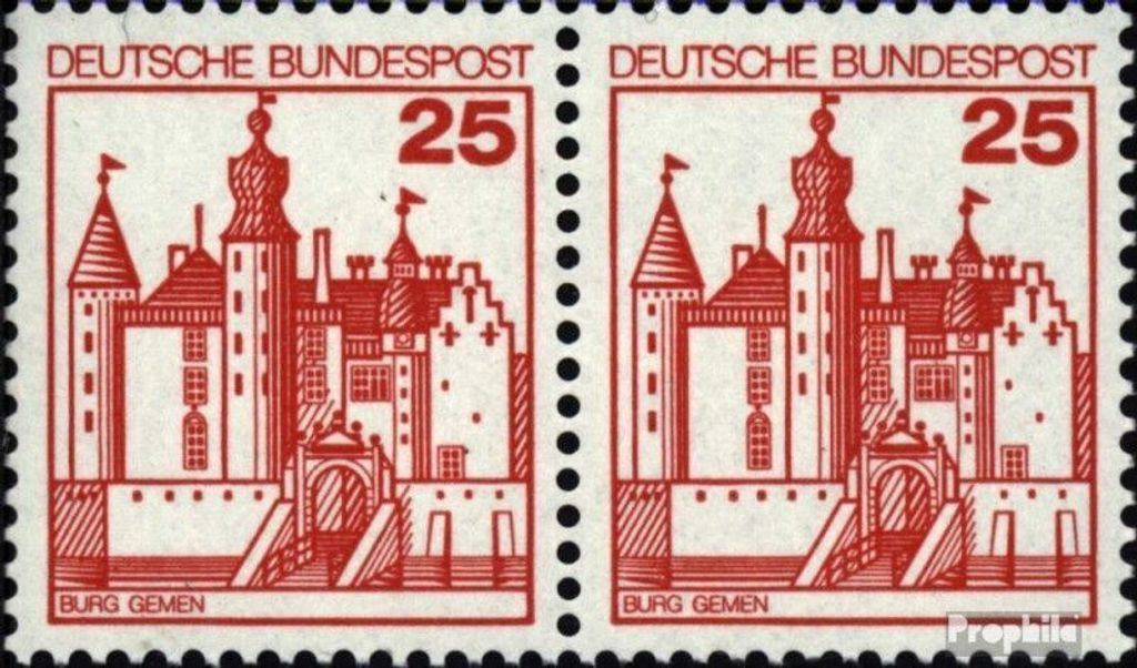 Briefmarken BRD (BR.Deutschland) 1978 Mi 996wP waagerechtes Paar postfrisch Burgen und Schlösser