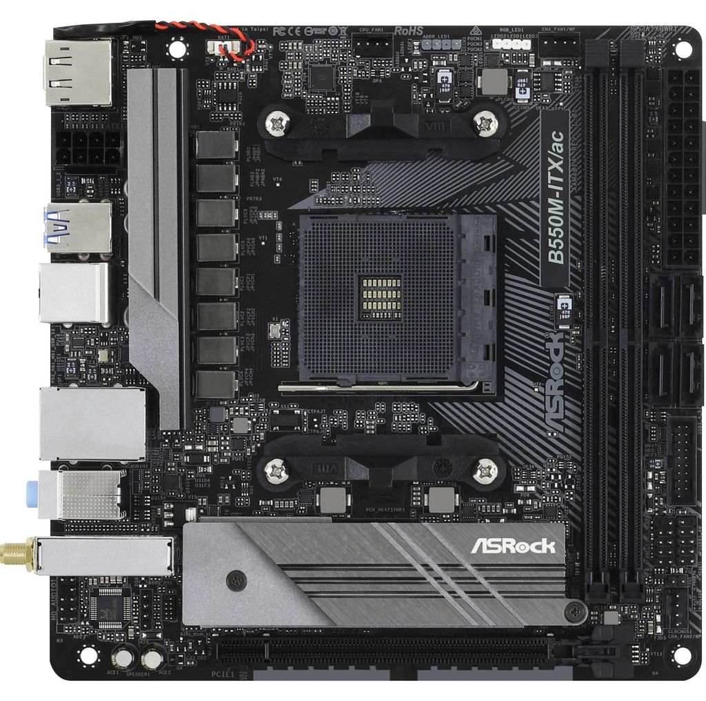 Asrock B550M-ITX/ac, AMD, Socket AM4, AMD Ryzen 3000 Zdjęcie produktu 