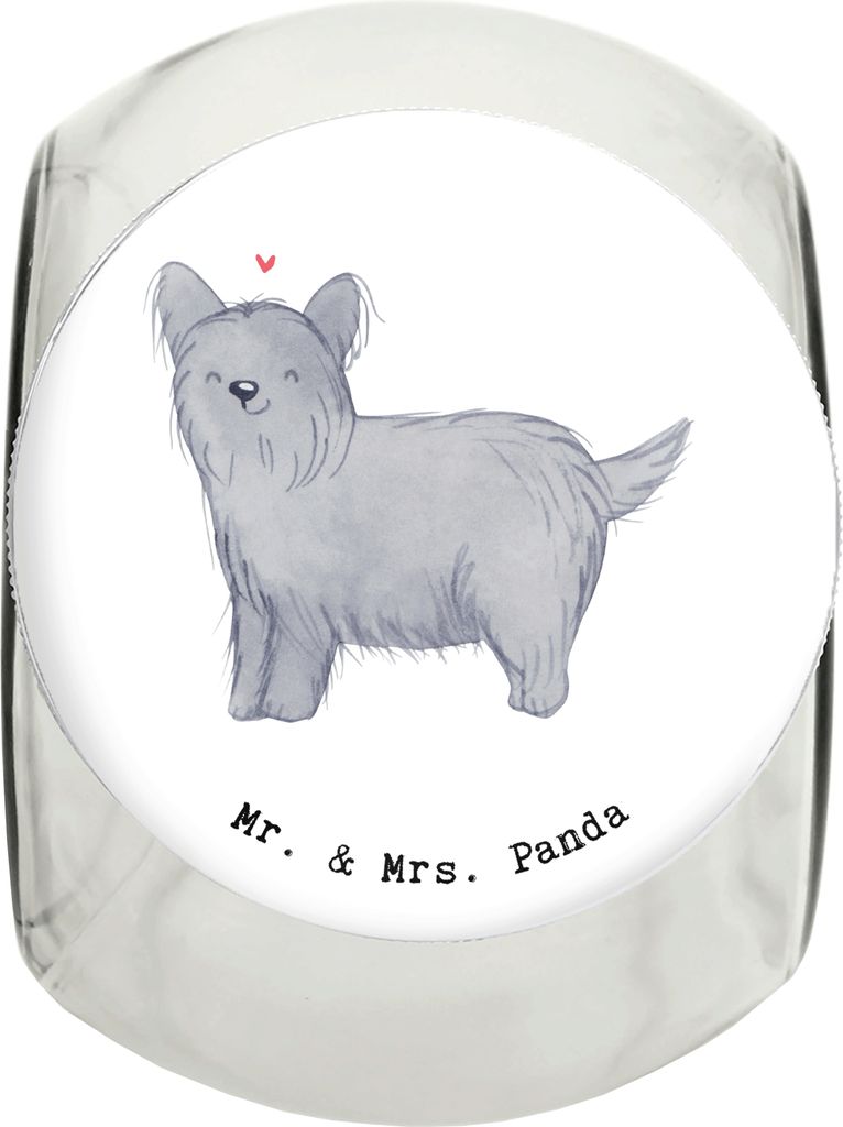Mr. & Mrs. Panda Dose Skye Terrier Lebensretter L 870ml - Weiß - Geschenk, Bonbonglas, schraubglas, Keksdose, Vorratsglas, Dekoglas