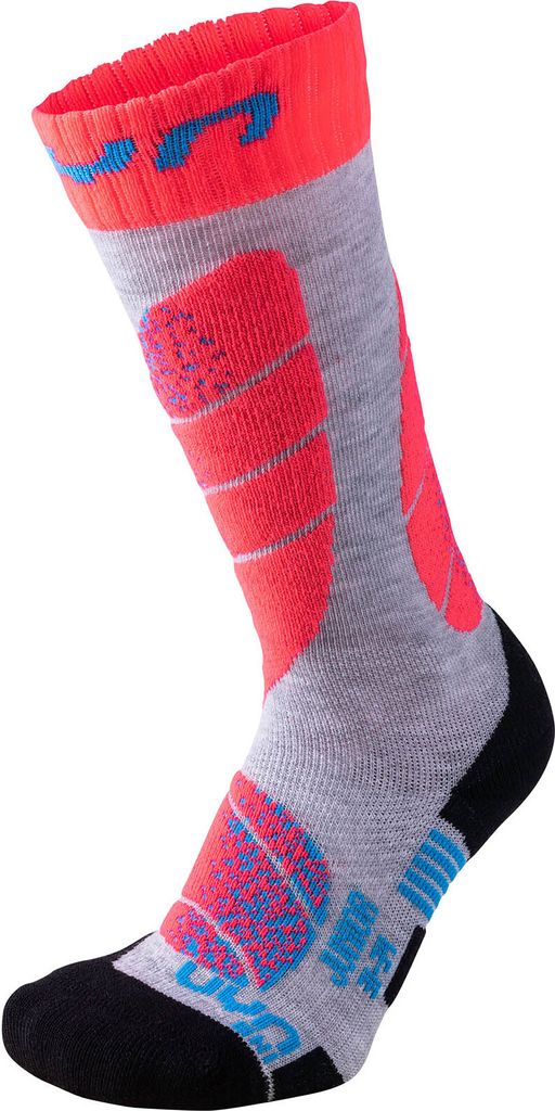 UYN Skisocken Kinder light grey/coral 35-38