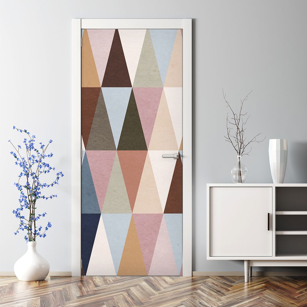 Dekorative selbstklebend Klebefolie Türtapete Türaufkleber Aufkleber Retro Formen weiß 85 x 200 cm