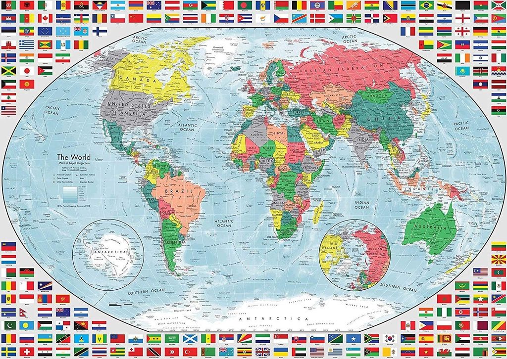 Puzzle RAVENSBURGER Kolorowa mapa świata 1000 elementów Zdjęcie produktu 