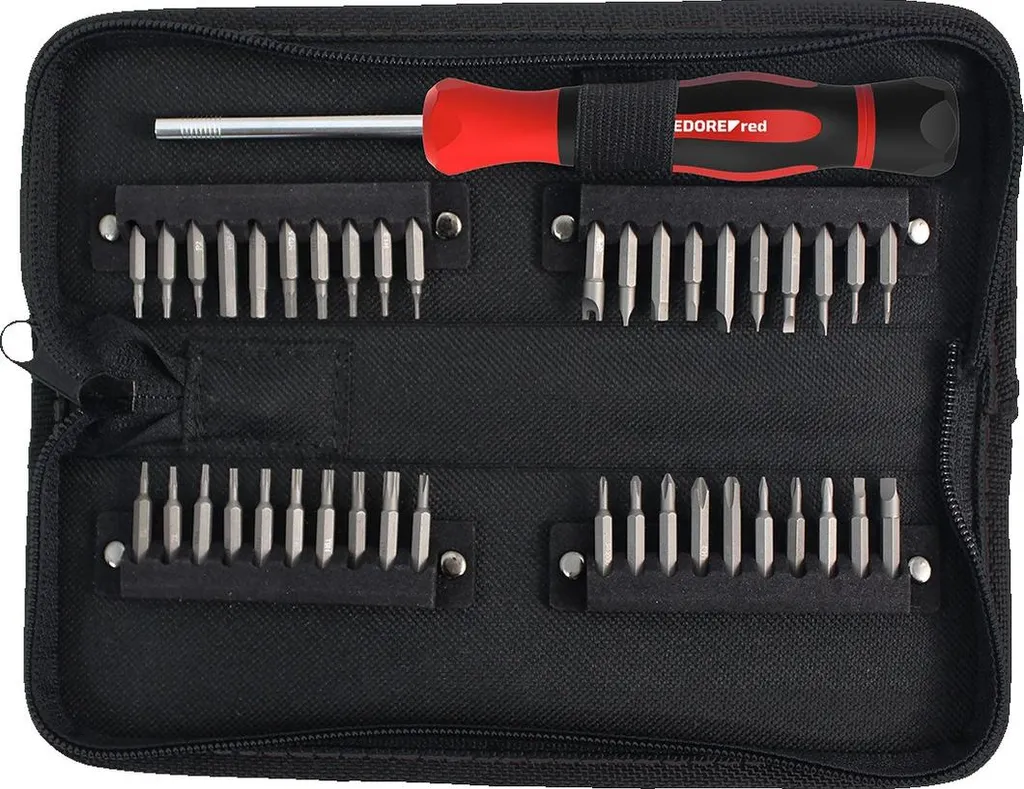 Tournevis de précision Gedore 41 en 1 avec manche ergonomique rotatif