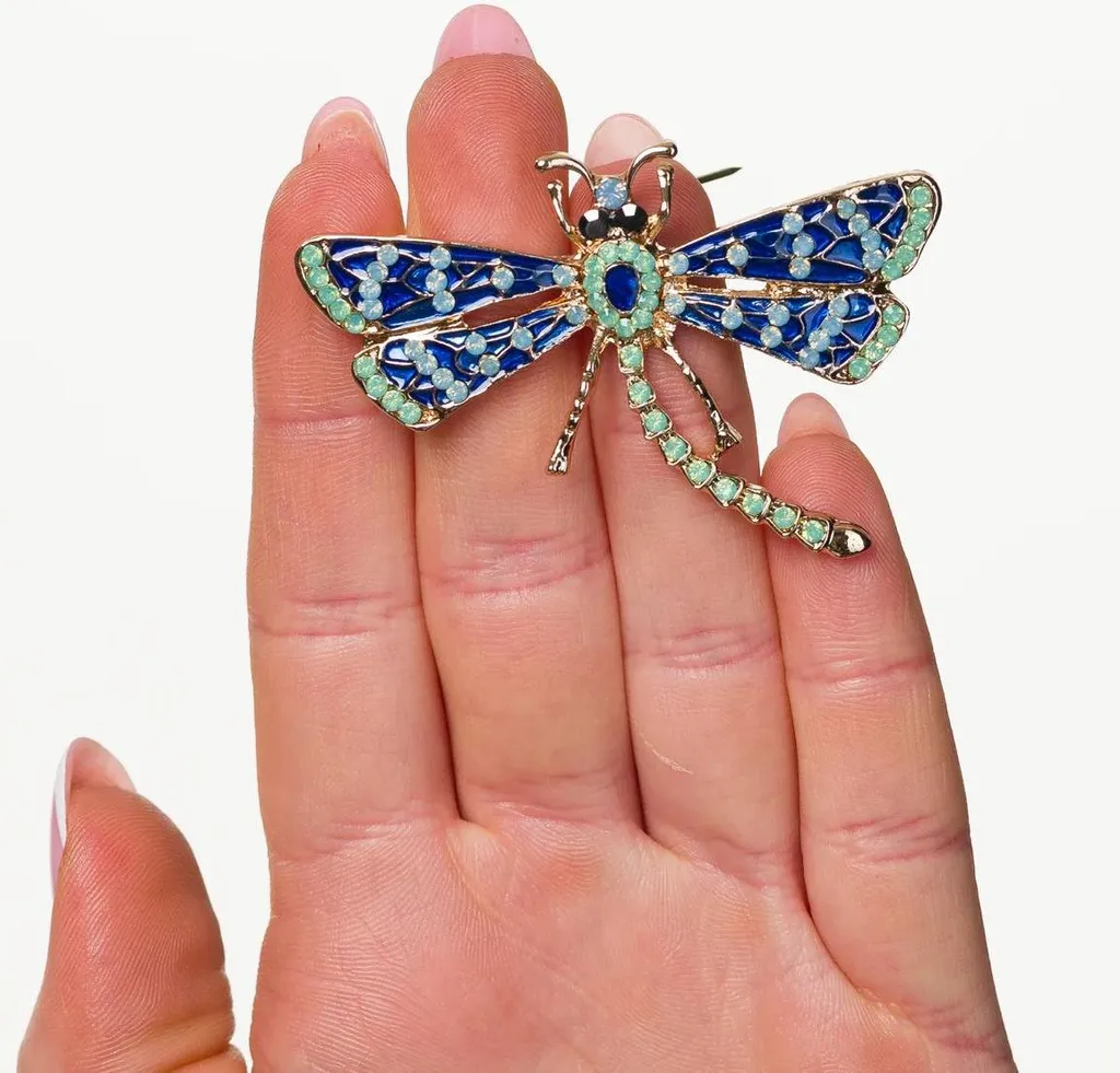 Idea Regalo Donna: Spilla Libellula Elegante con Zirconi e Cristalli