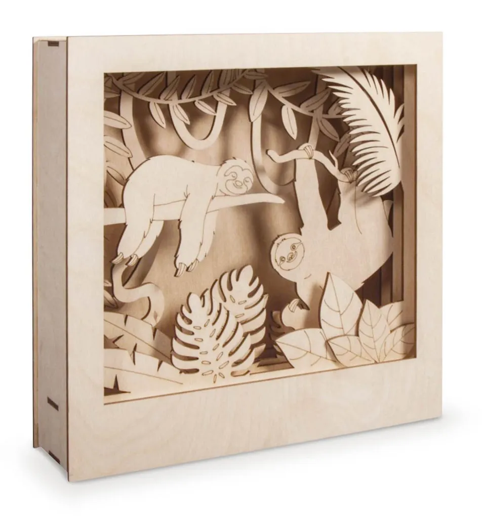 Puzzle bois Paresseux 3D facile à monter 11 pièces sans colle ni outils