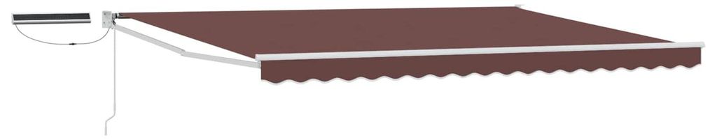 Elektrische ausziehbare Markise Braun und Weiß 4 x 3 m
