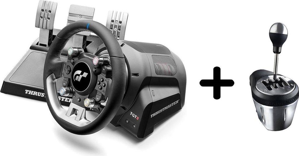 Thrustmaster T-GT II Lenkrad + 3 Pedale + TH8A Shifter – Ohne Standfuß – PS5/PS4/PC