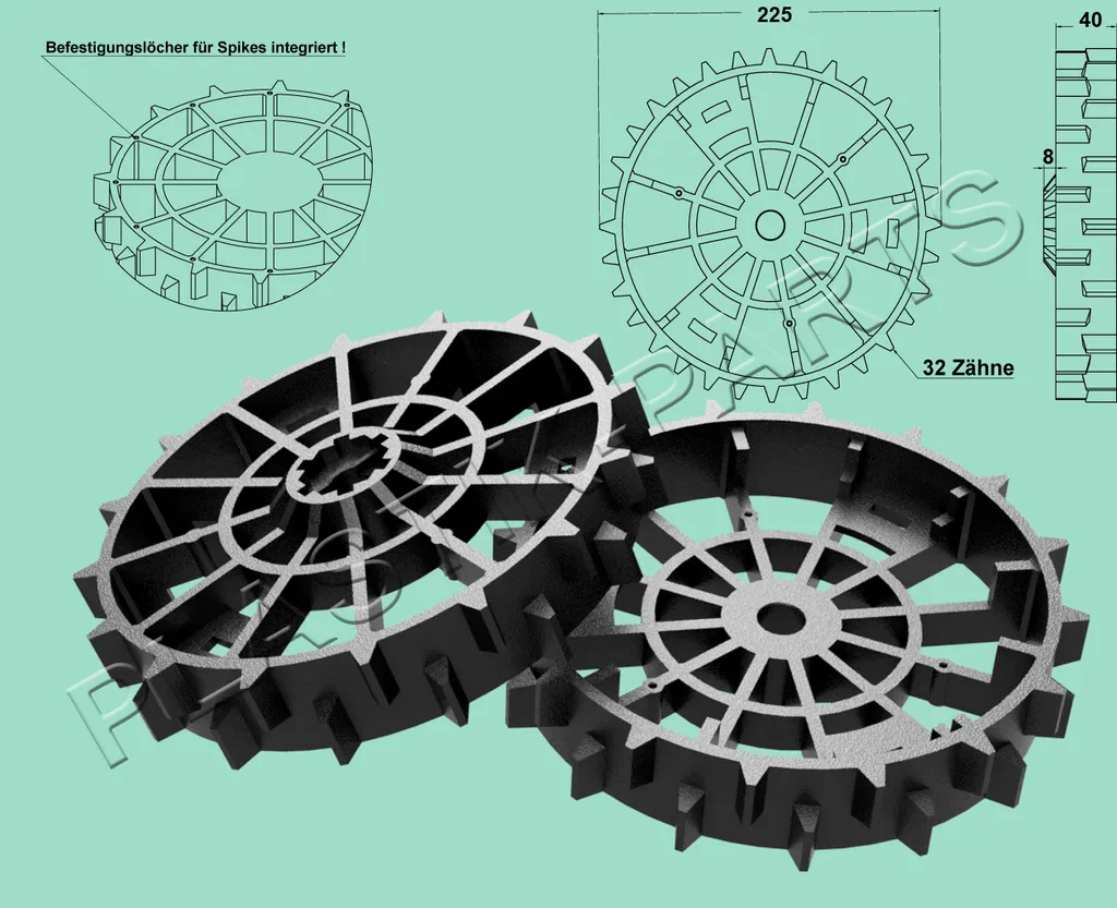 Finissez-en avec le patinage : roues offroad pour Worx Landroid L WR155E