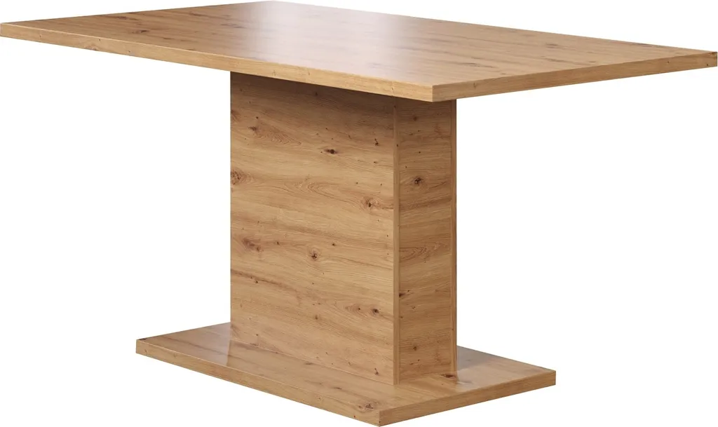 Table de salle à manger chêne Artisan 160x80 cm avec pied colonne central