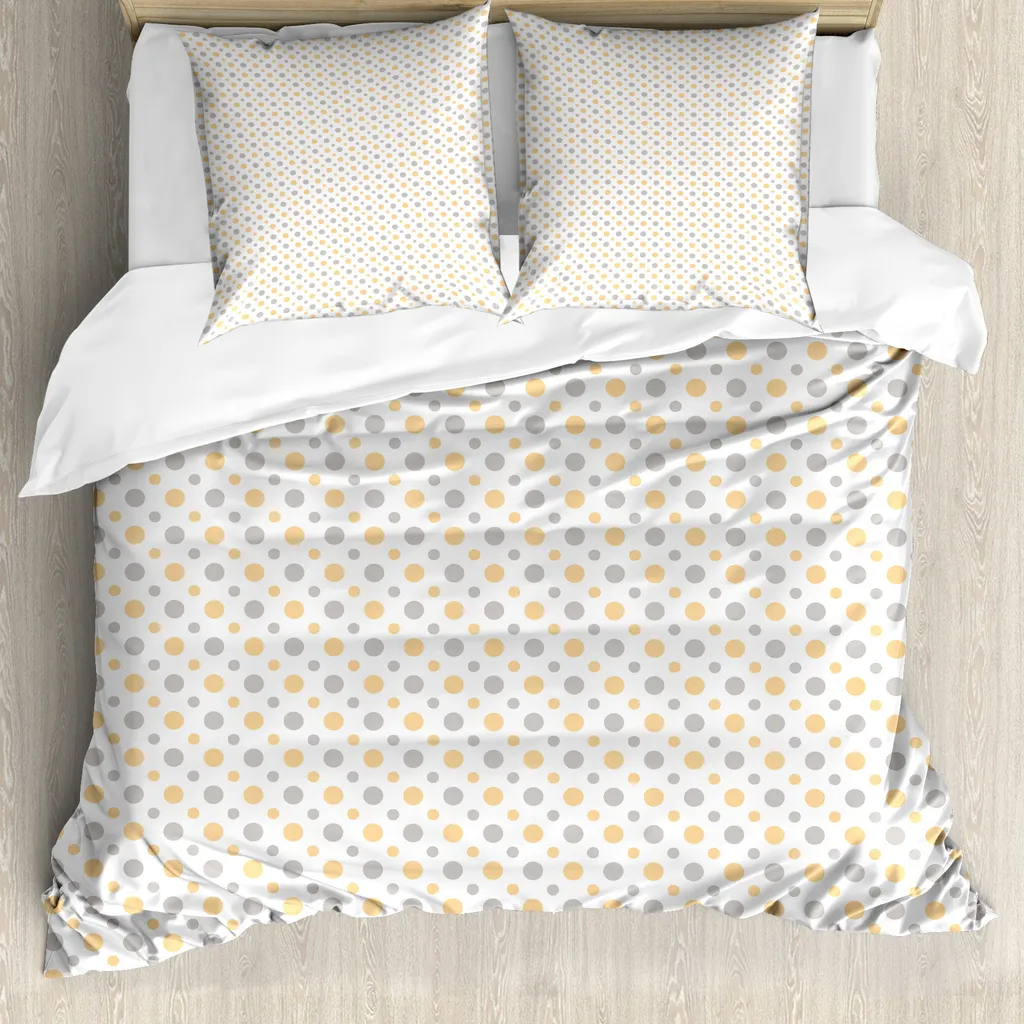 Set Letto ABAKUHAUS 155x220 Pois Vintage Arancione Blu Cadetto