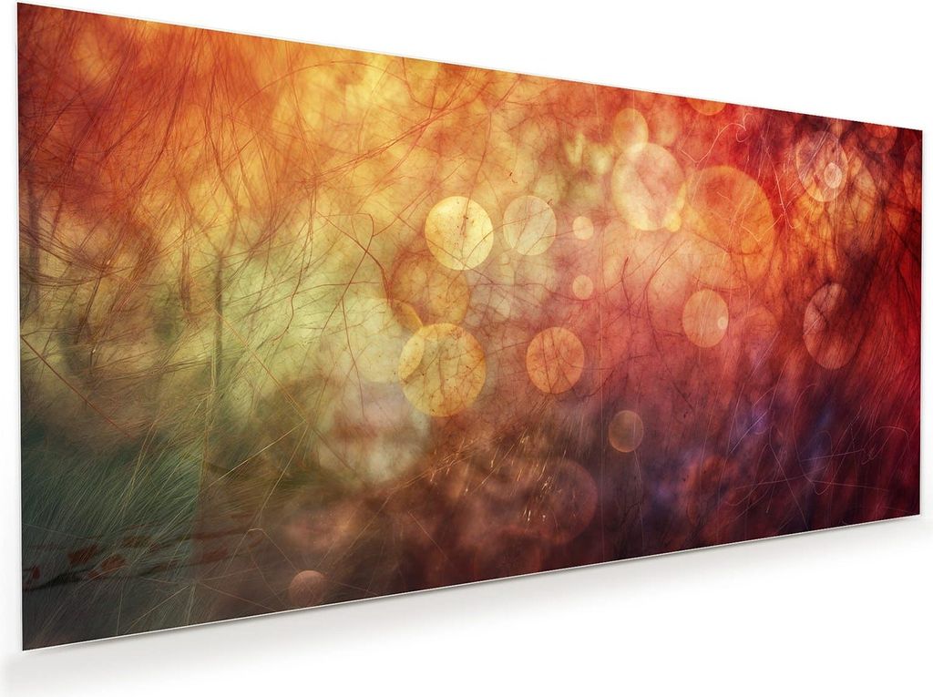 Glasbild 60x30cm in XXL für Wohnzimmer, Schlafzimmer Motiv Abstrakte Kreise