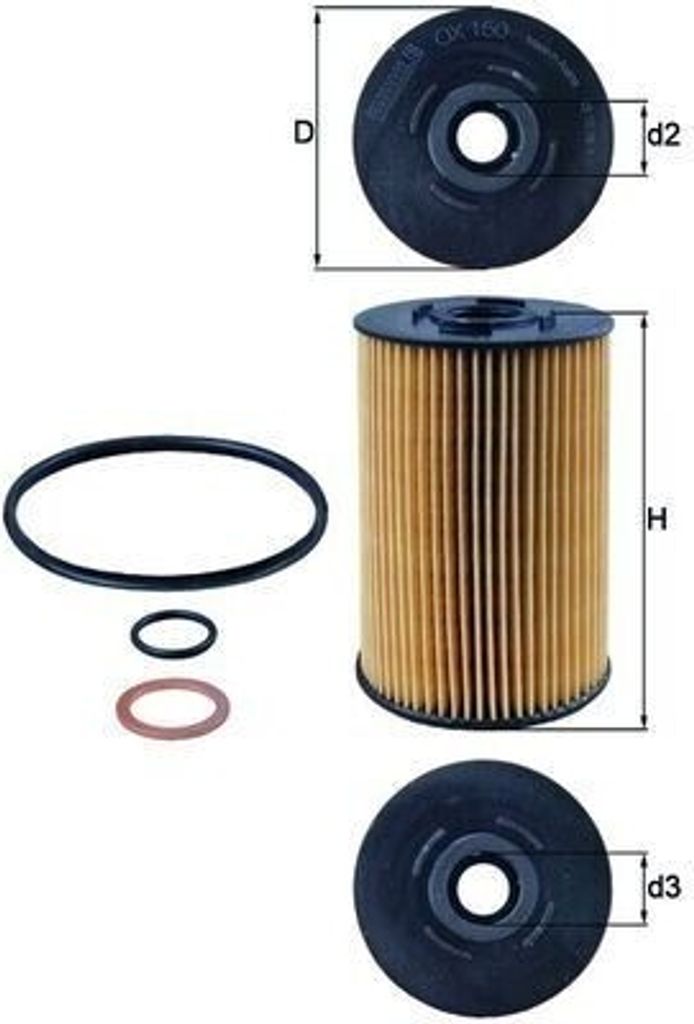 Ölfilter MAHLE OX 150D1 Filtereinsatz passend für MERCEDES-BENZ T2/LN1 Kasten/Kombi T2/LN1 Pritsche/Fahrgestell T2/LN1 Kipper T2/LN1 Bus ACCELO NG