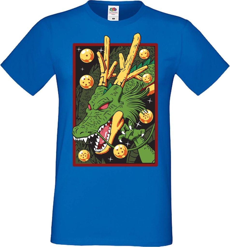 Herren T-Shirt Manga Anime Dragon Anime Manga Ball Z Shenron Shenron Dragon, Man S / Blau
