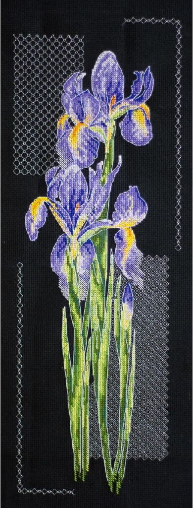 Abris Art Kreuzstich Set "Japanische Schwertlilien", Zählmuster, 16x43cm