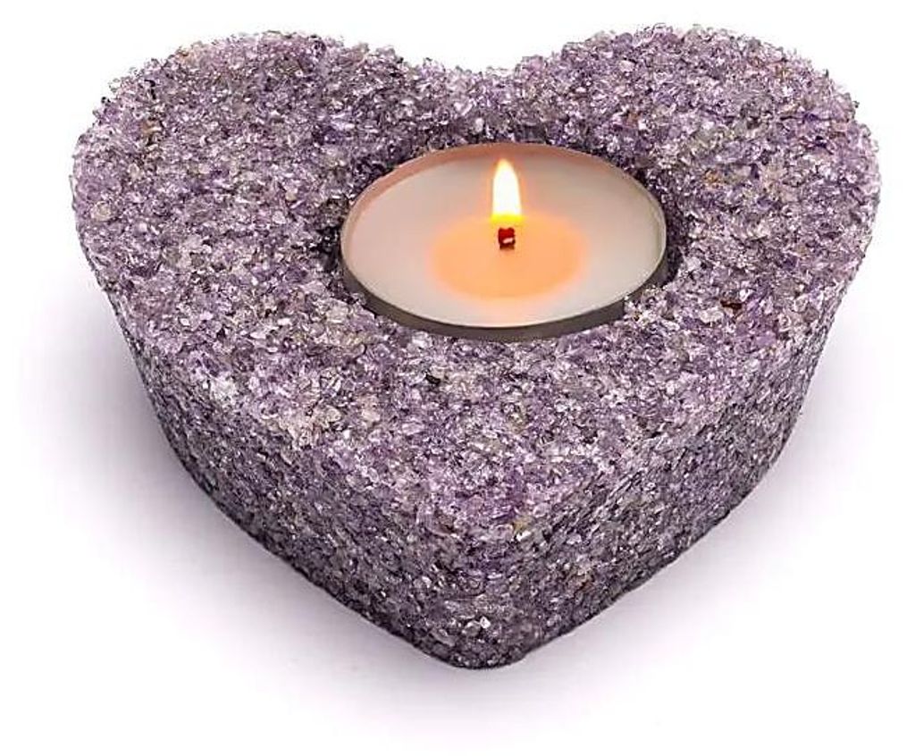 Kerzenhalter Herz Amethyst -- 9,2x9x3,2cm online bestellen