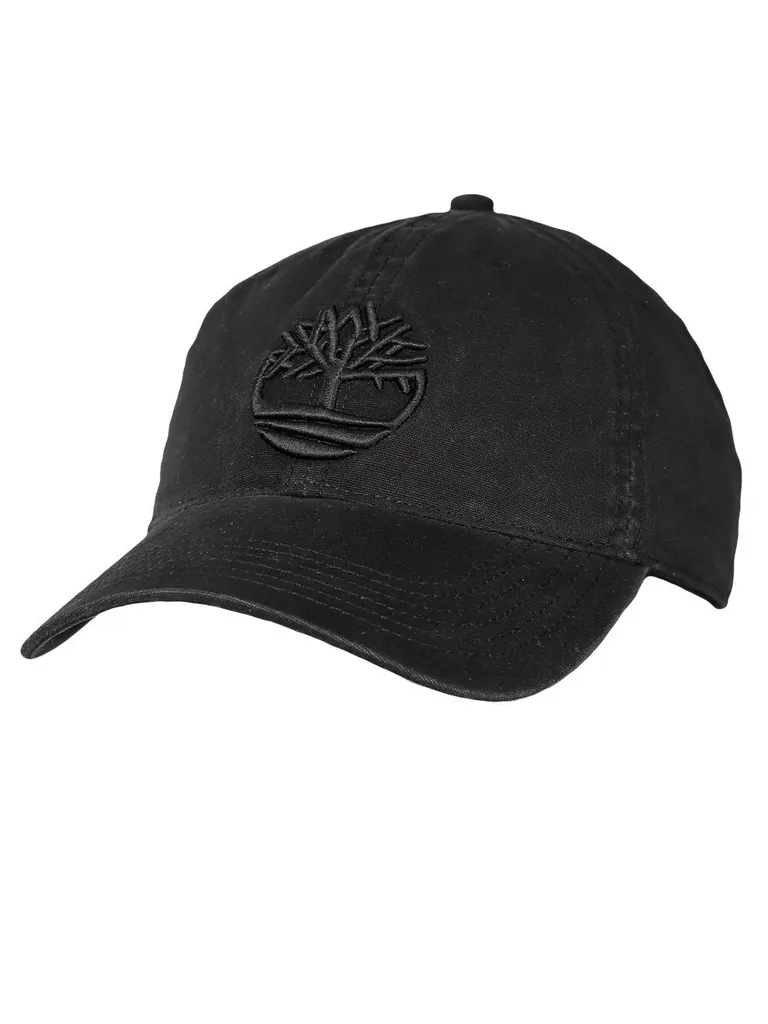 Casquette Homme Timberland Coton Canvas Noir Réglable Logo Brodé Arbre