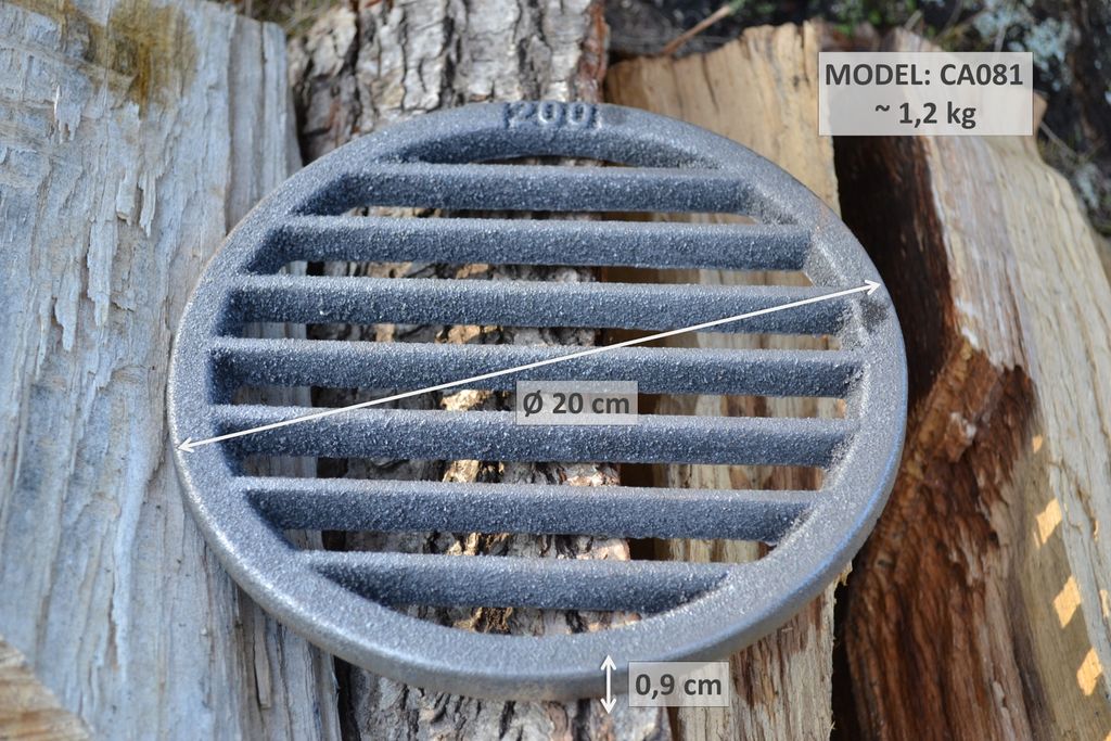 SEZAM Grille De Four Ronde - Diamètre : 21 Cm - Fonte - Métallique - Accessoires De Cheminée Et Poêle De Table