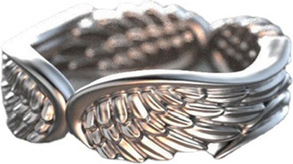 Männer Ring Silber Farbe Retro Vintage Poliert Punk Geschenk Hypoallergen Engel Flügel Finger Ring Mode Schmuck-Silber,US 7