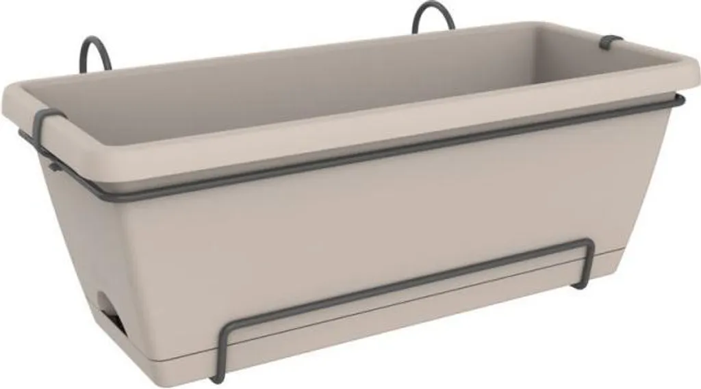 Bac à Fleurs XL 55 cm avec Support Inclus Elho Barcelona Marron Résistant - 5