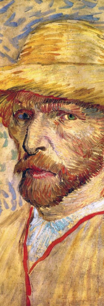Vincent Van Gogh Kunstdruck Bild - Selbstbildnis Mit Strohhut, 1887 (91 x 30 cm)