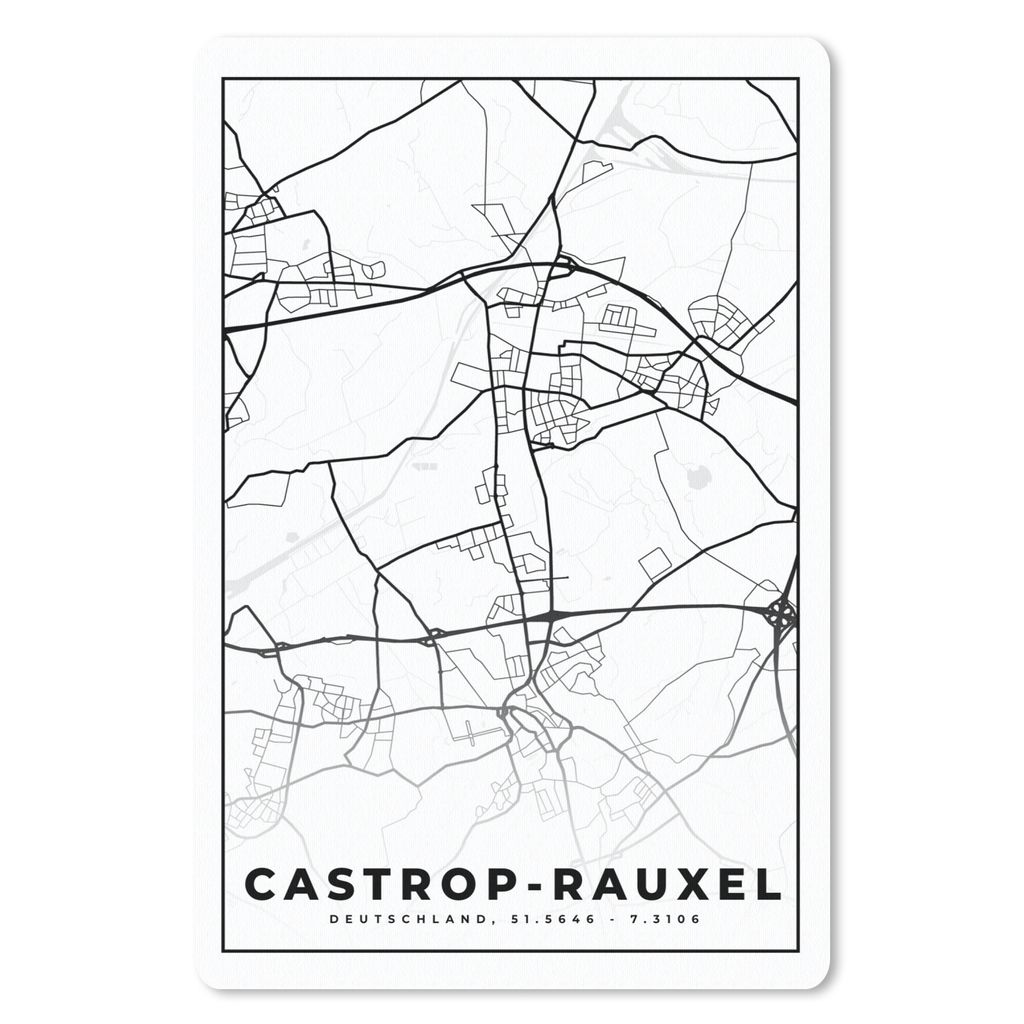 MuchoWow Mauspad Mousepad Castrop-Rauxel - Karte - Stadtplan 40x60 cm - Mousepads - Maus Mat - Pad - Mausunterlage - Schreibtisch Accesoire