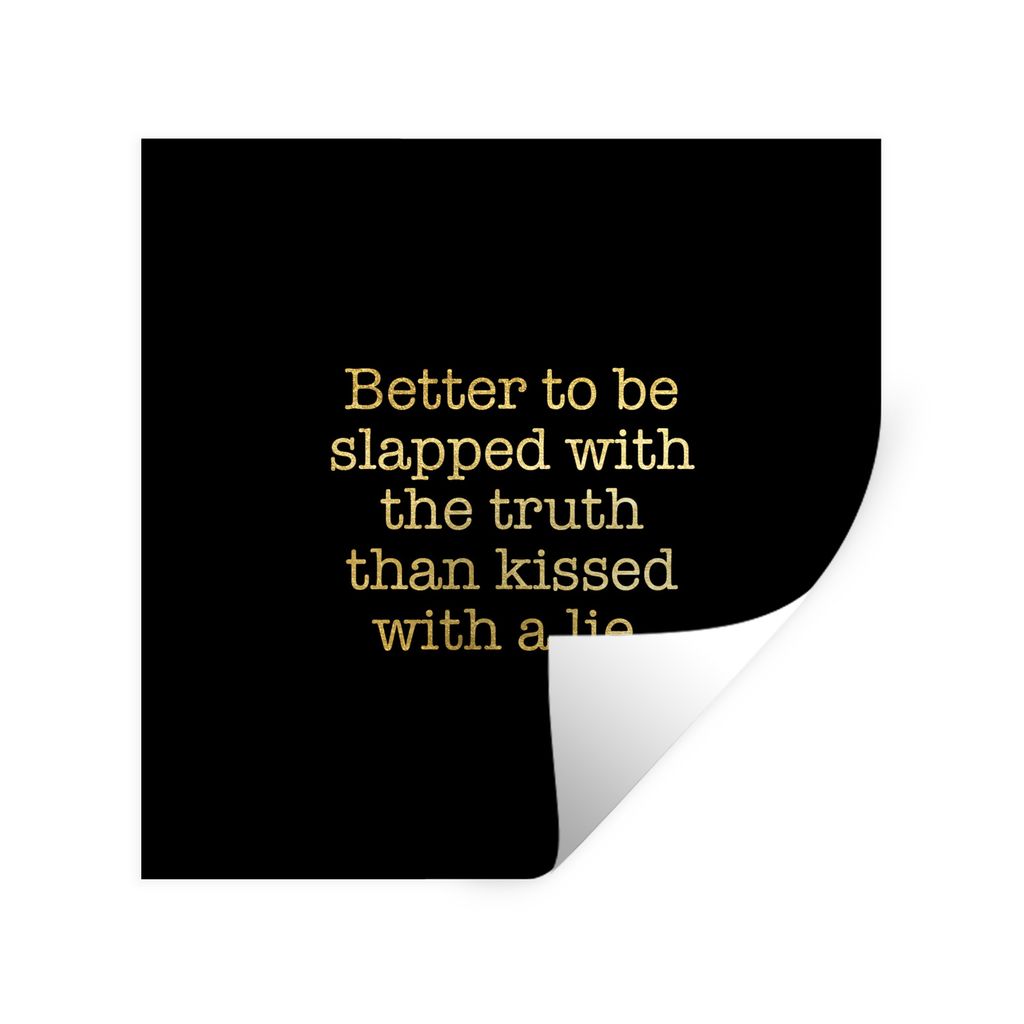 MuchoWow Wandtattoo Wandsticker Wandaufkleber Wahrheit - Gold - Schwarz - Zitat 50x50 cm Selbstklebend und Repositionierbar - Selbstklebend - Fot...