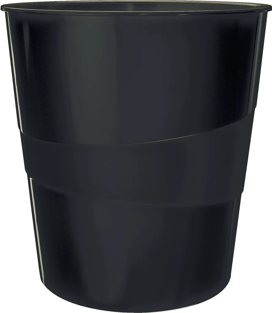 Lot de 6 poubelles de bureau 15L en plastique noir recyclé durable