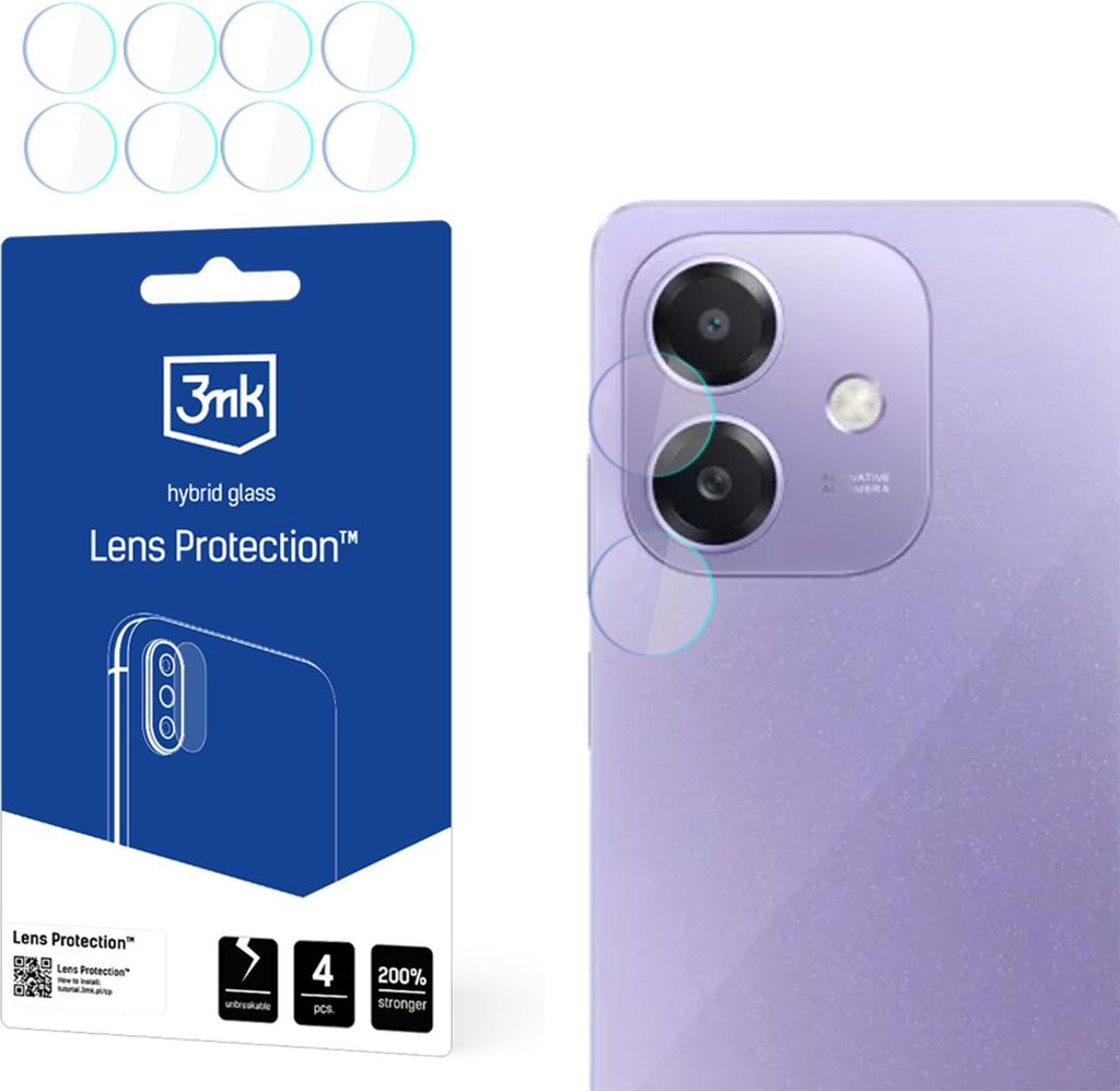 3mk Hybridglas Lens Protection für Oppo A3iKamera Objektiv Kameralinse 0,16mm 6H (4 Stück)