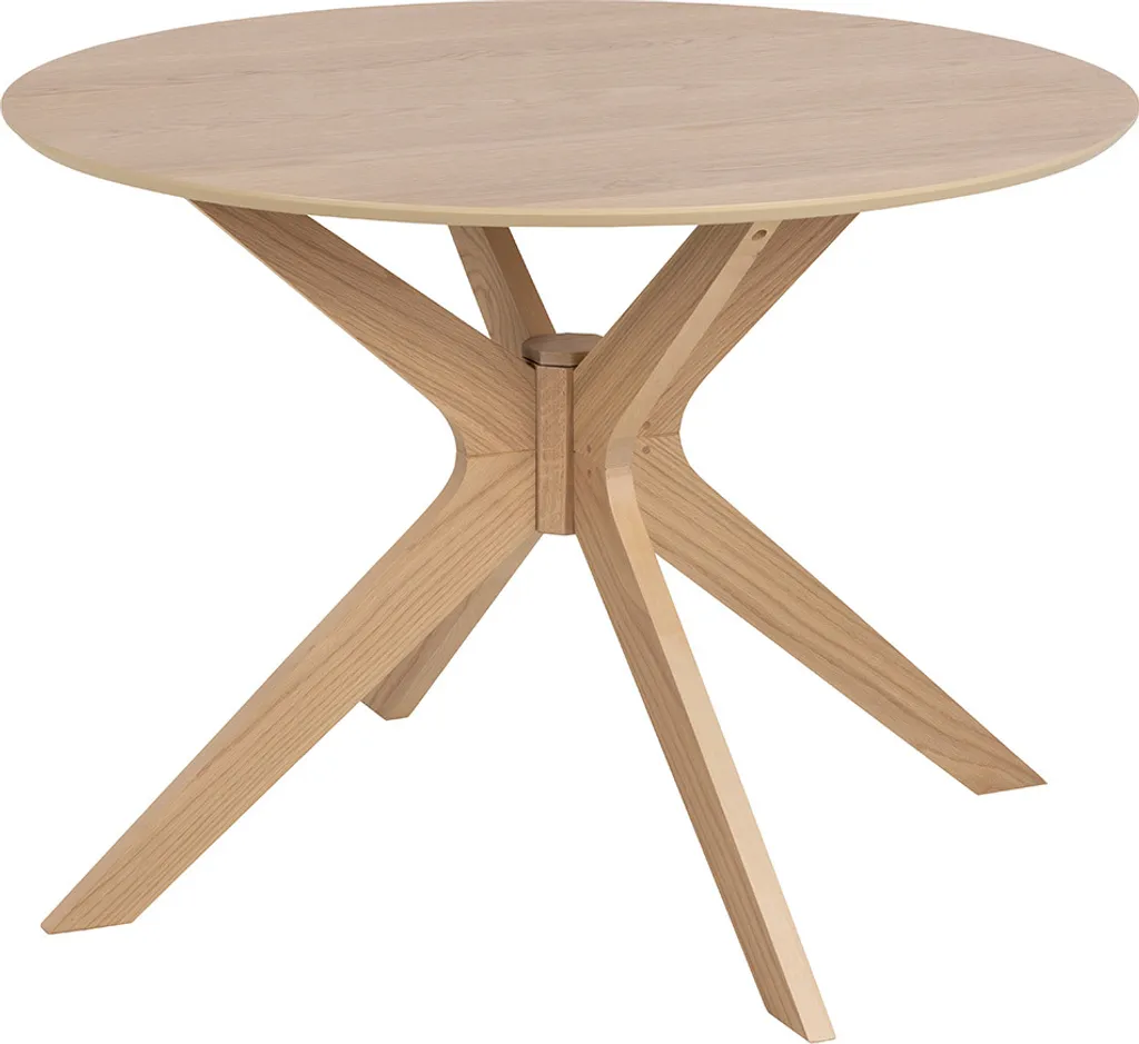 Table ronde en chêne véritable Smuk Eleanor Ø 105 cm, finition naturelle