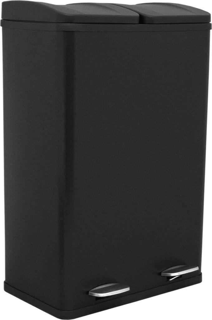 Doppel Tretmülleimer Edelstahl 60 L Mülltrennsystem Mülleimer Abfalleimer Duo