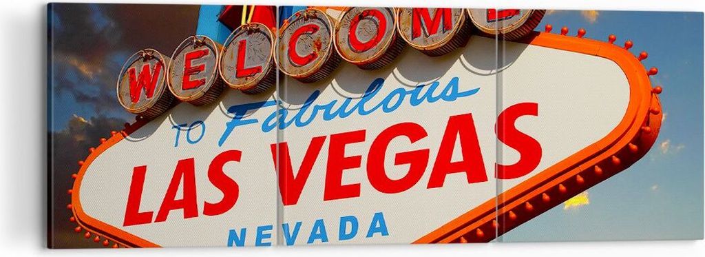 Bild auf Leinwand - Leinwandbild - Amerika bestimmungsort las vegas - 120x40cm - Wand Bild - Wanddeko - Leinwanddruck - Bilder - Kunstdruck - Leinw...