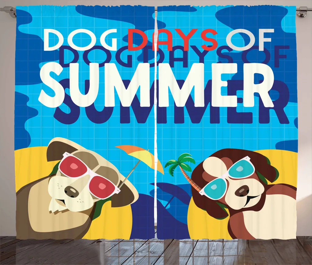 Tenda ABAKUHAUS Dogs Days of Summer 280x245 cm Lavabile Lavatrice